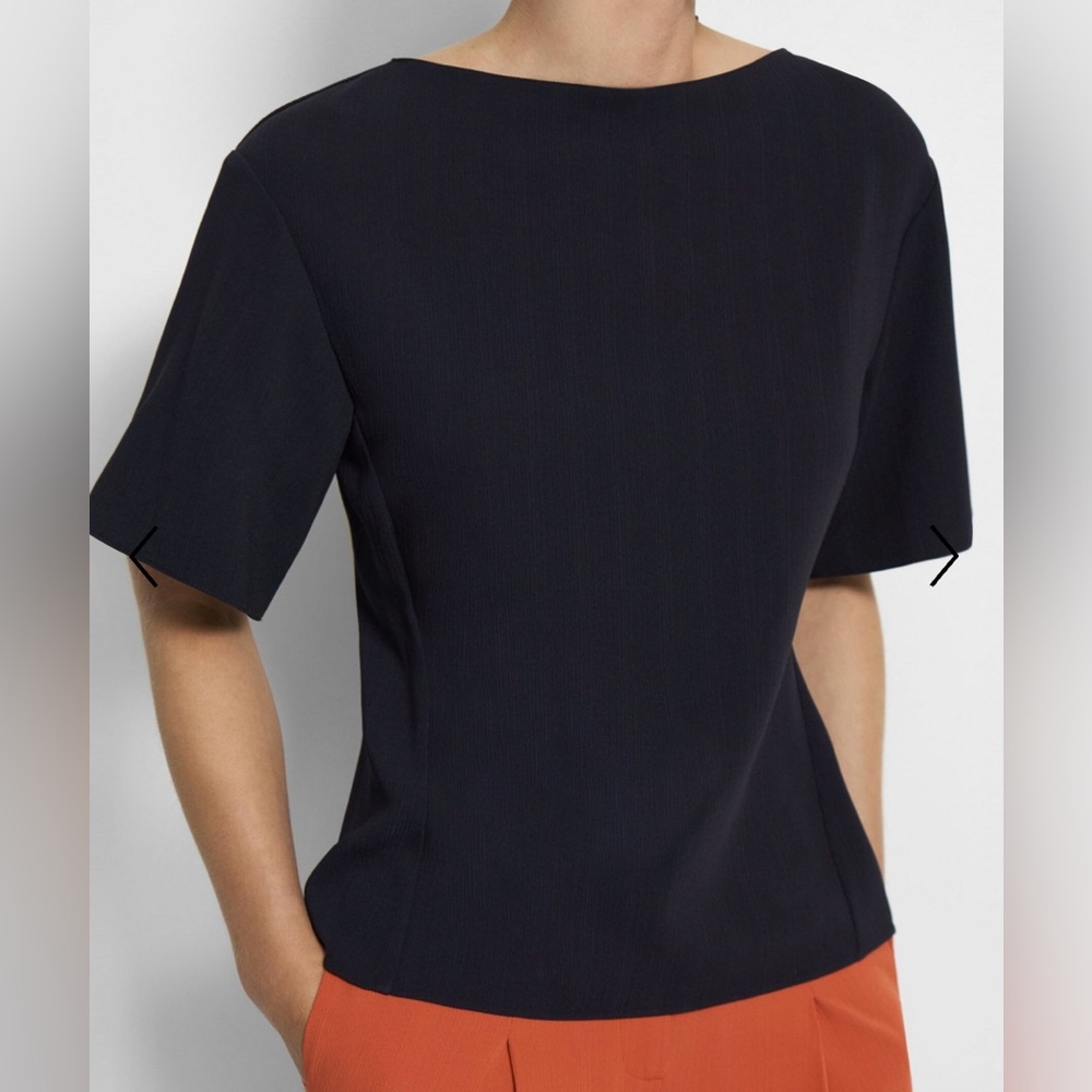 Theory Women's Admiral Crepe Top and Pant Matching Set in Deep Navy